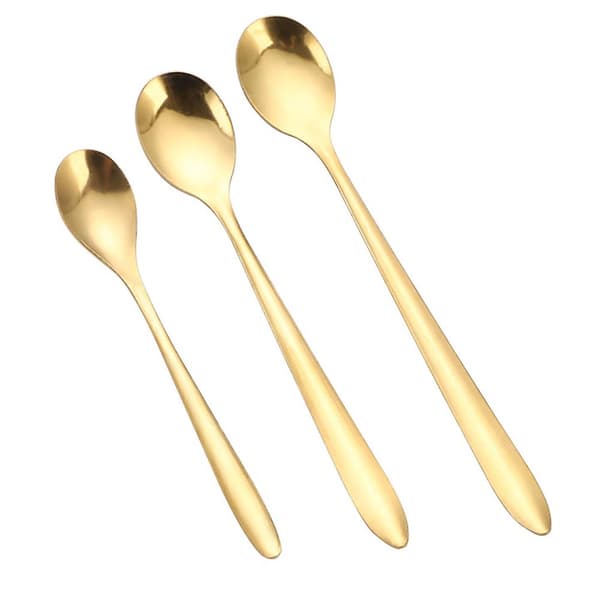 Teskeer Sæt Med 30, Skeer Guld Rustfrit Stål, Til Middag, Dessert, Kage, Restauranter, Hjem, Cafe Medium