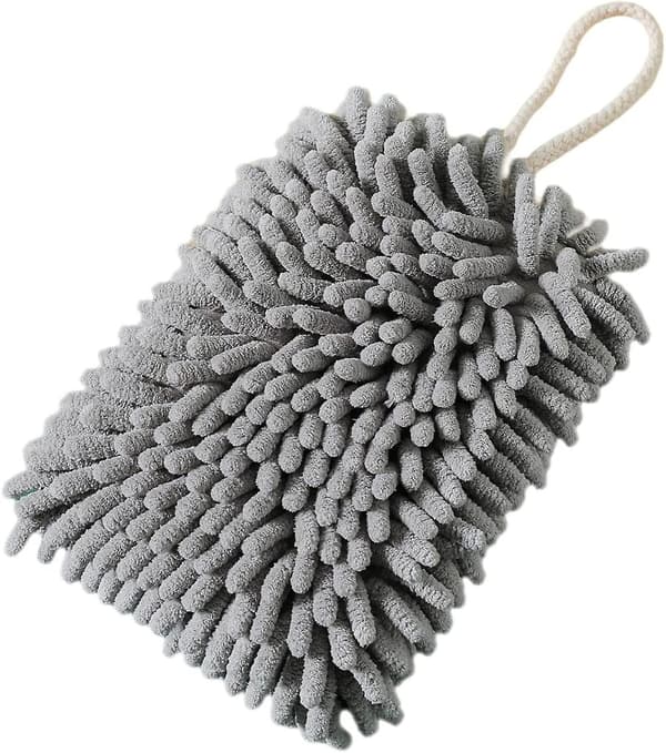 Håndklæder til badeværelset | Chenille Microfiber Håndklæder til badeværelset, bløde og fluffy Chenille håndklæder med strop, hurtigtørrende håndklæde til badeværelse og køkken