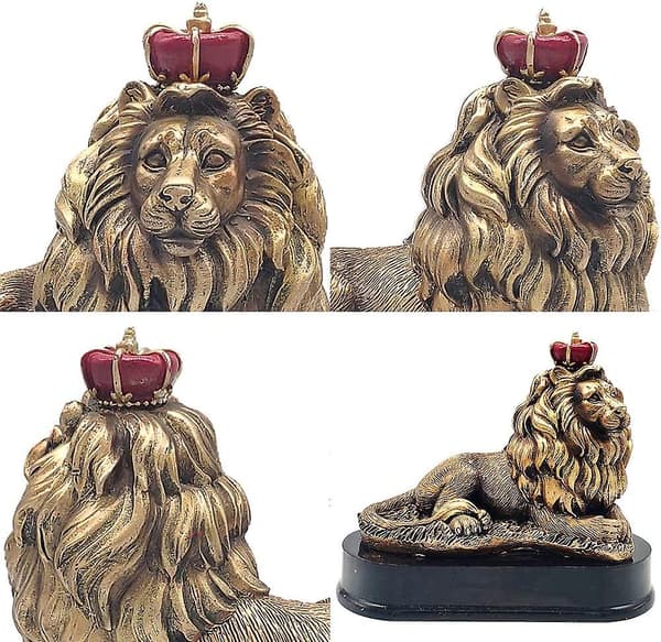 Lejonkungen Figuriner Staty, 5'h Kontorsbordsdekoration