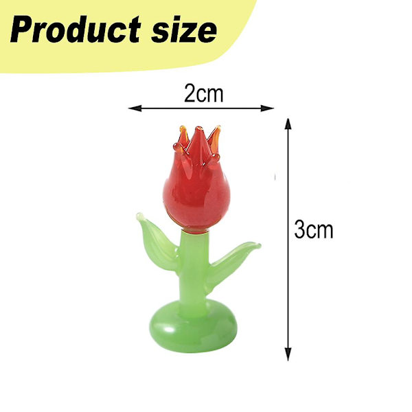 5 stk. Håndlaget Glassblåst Mini Søte Blomster Planter Kunstfigurer Hjemmekontor Bordplate Hage Simuleringsplanter Dekorasjoner Bil Interiørpynt