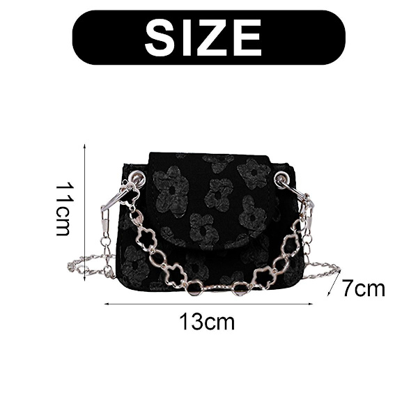 Mini Chain Hand Bill Of Lading Axelväska Liten Fyrkantig Väska Dam Axelväska black