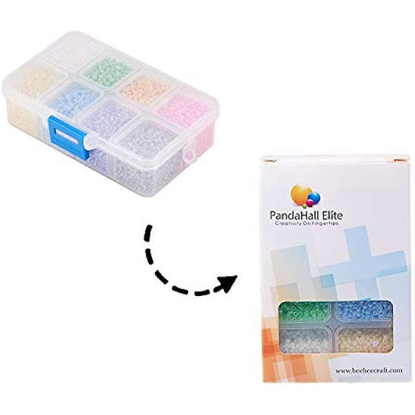 12500 stk. 12/0 Flerfargede Perler Glassfrøperler 8 Farger Runde Pony Perler Mini Avstandsperler Tsjekkiske Perler Diameter 2mm for Smykkefremstilling