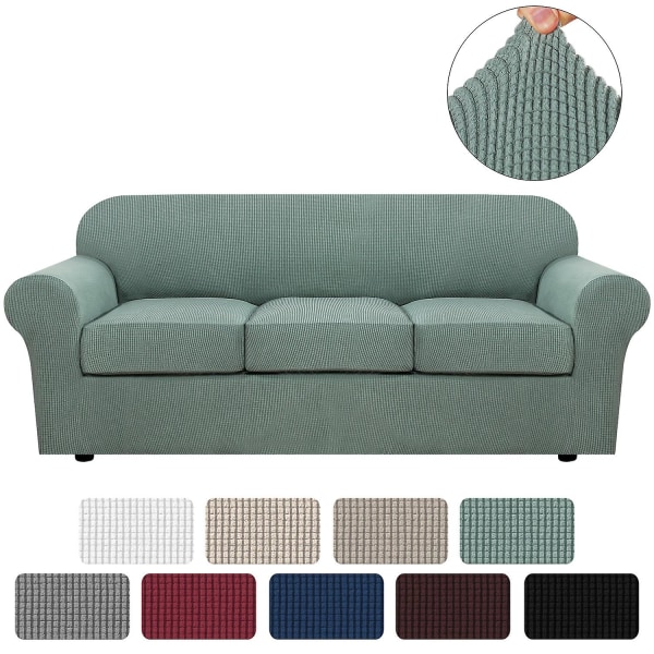 Stretch Vattentät Soffa Överdrag, 1 Del, Spandex, Jacquard Elastisk Soffa Överdrag Med Halkskyddsskum green 3 Sitzer  enlarge