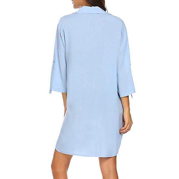 Kvinnors baddräkt strandöverdragskjorta bikini strandkläder Blue L