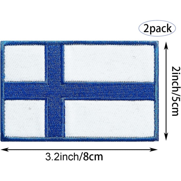 2-pack Finland flagglappar, Finland flaggor, broderade lappar, Finland flaggor, militär taktisk lapp för kläder, hattar, ryggsäckar, stolthetsdekoration