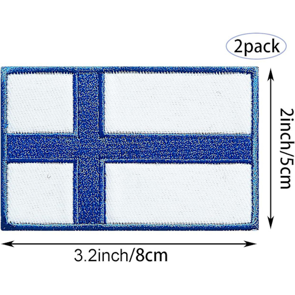 2-pak Finland Flag Patches, Finlandsk Flag, Broderede Patches, Finlandsk Flag, Militær Taktisk Patch Til Tøj, Hatte, Rygsække, Pride Dekoration