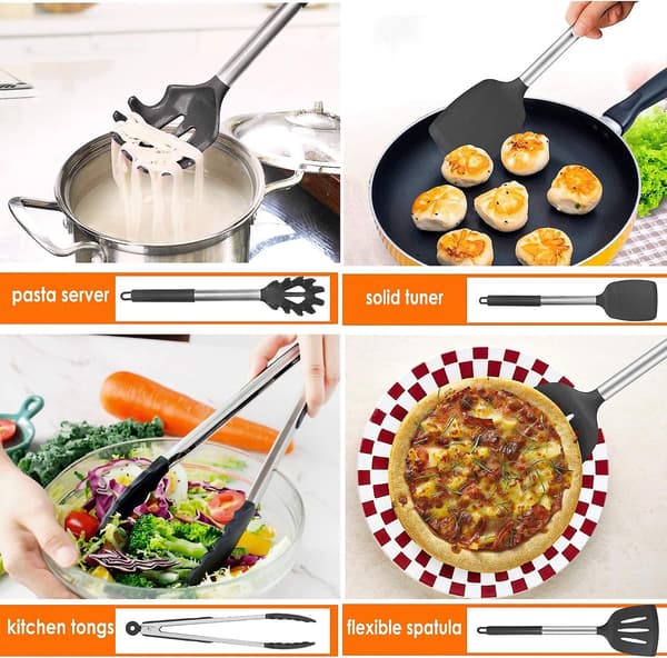 Kök Redskap Set 15 Pcs Silikon Köksredskap Set