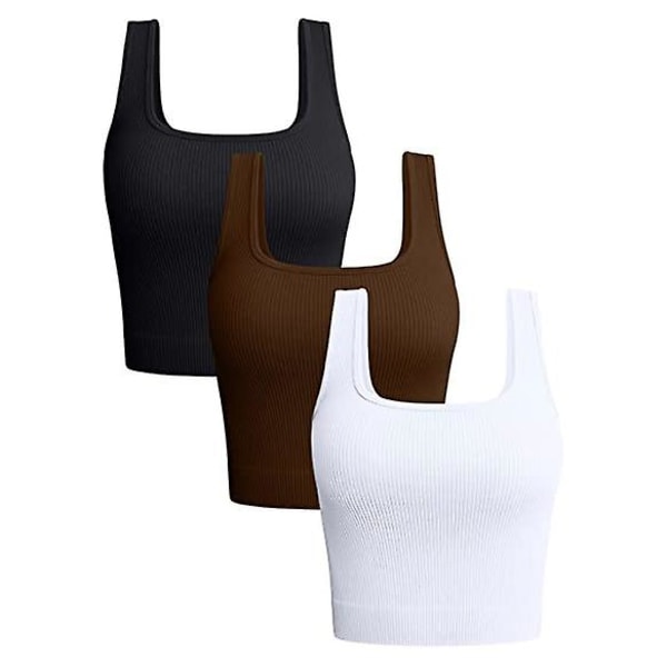 Kvinnors 3-delade tanktoppar Yoga Crop Vest Toppar set 5 S