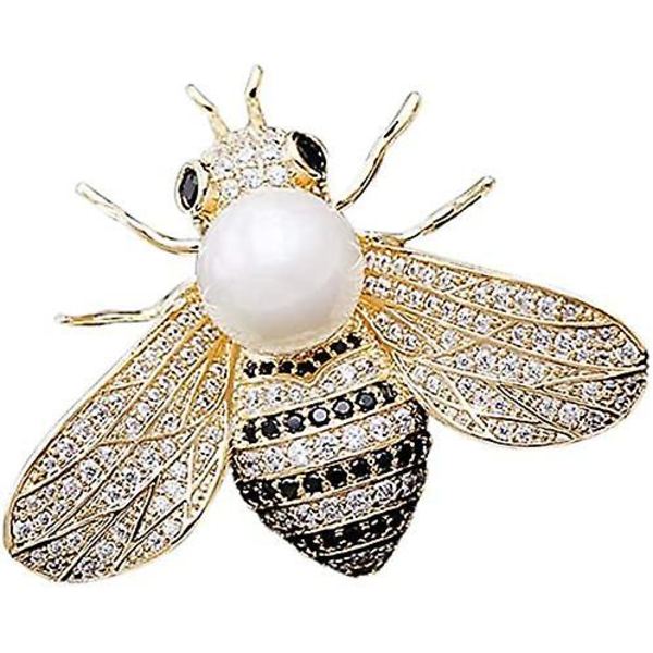 2 kpl Rhinestone Pearl Bee Rintaneulat Hunajamehiläisriipus/rintaneula Muoti Kristallihyönteisneulat