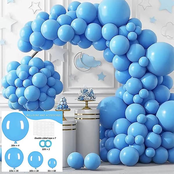 129 st Macaron Ballonger Båge Dekorationer Blue