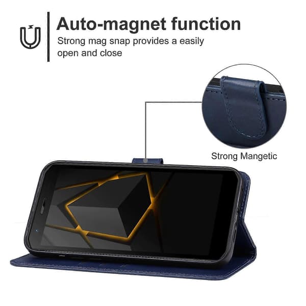 Læder Telefon Cover Til Doogee S41 / S41 Pro Blue