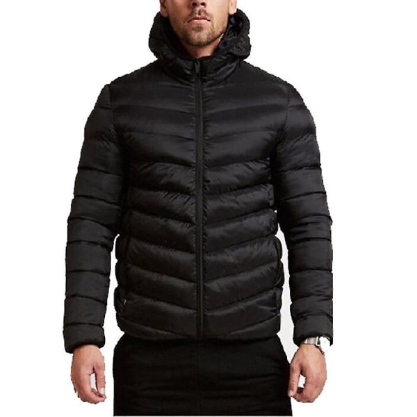 Herre Vinter Varm Jakke Vindtett Casual Hettejakke Tykk Medium Lang Overdel Ny 3XL