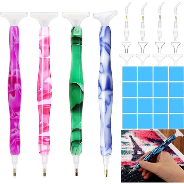 5d Resin Diamant Maleri Værktøjssæt, Punktborepenne, Diamant Maleri Pen, Håndlavet Diamant Kunst Pen Sæt, Diamant Ler, Korssting Broderi Tilbehør