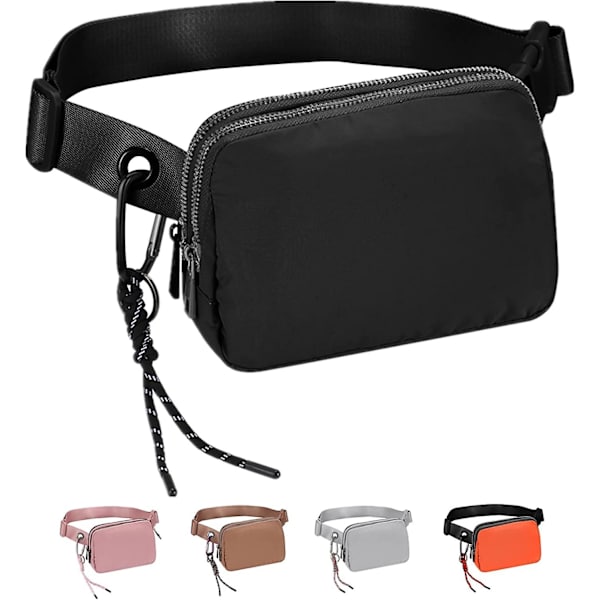 Vyölaukut naisille ja miehille, Crossbody-vyölaukut muoti Mini-vyölaukku, säädettävä hihna Bum-laukku juoksuun, patikointiin, matkustamiseen, treeniin, irrotettavalla avaimenperällä