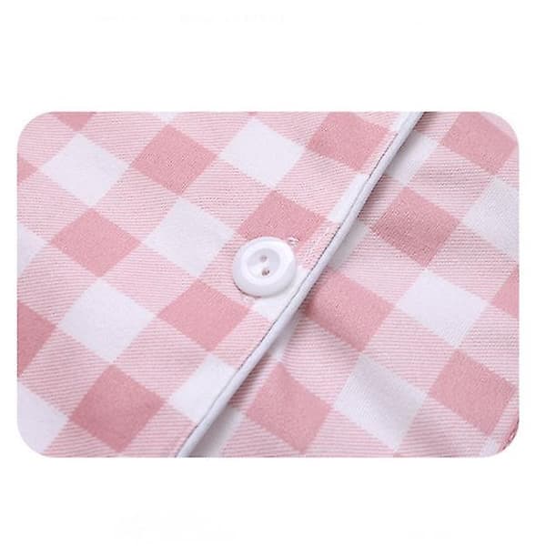 Kvinnors långärmade sovkläder, knäppt mjuk pyjamas set Light pink M