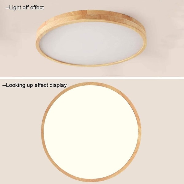 18W massiivipuinen kattovalaisin, 1600lm LED, 30cm lämmin valkoinen, 3000k [energialuokka A++]