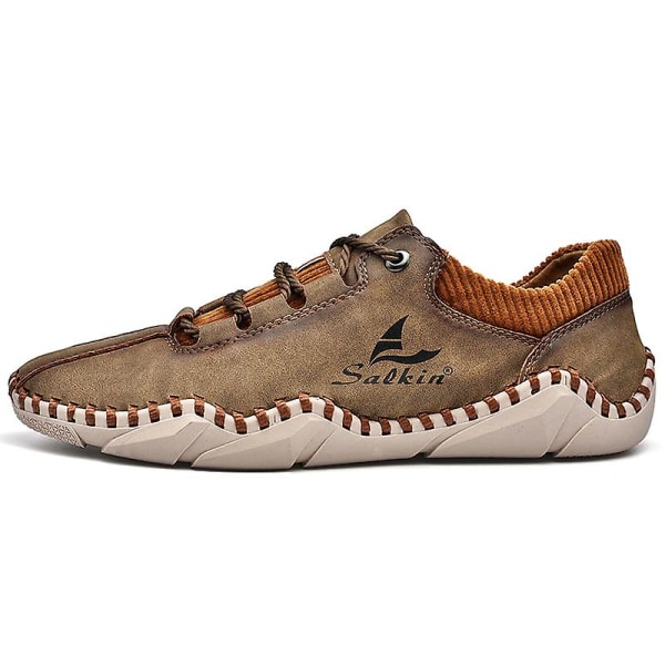 Herrhandsydda casual skor andningsbara mode sneakers 105 Khaki EU 39