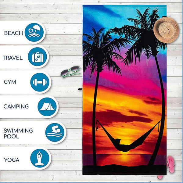 Sommerfugl Strandhåndklæde Til Teenagere, Piger, Drenge, Børn, Badehåndklæde Print 75*150cm Pool Håndklæde Super Blødt Sunset
