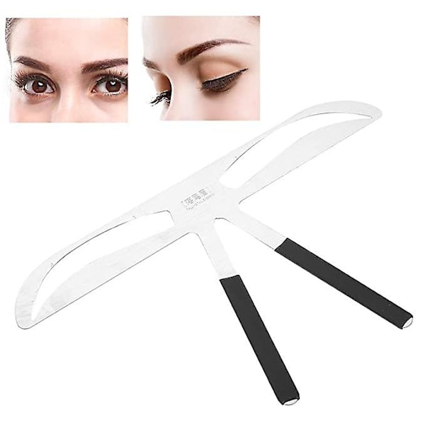 Professionel Øjenbryns Skabelon - Formende Stencils Makeup Permanent Tattoo Øjenbryn Balance Lineal Dame Regel Make-up Værktøj Naturlig Effekt Og Simpel
