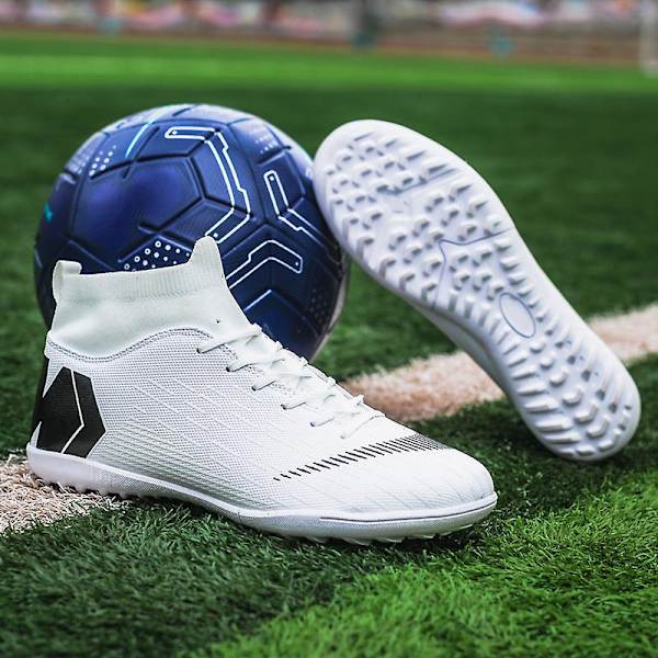 Fotbollsskor för män halkfria fotbollsskor fotbollsskor gräs fotbollsskor 888A White 39