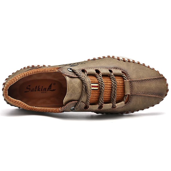 Herrhandsydda casual skor andningsbara mode sneakers 105 Khaki EU 48