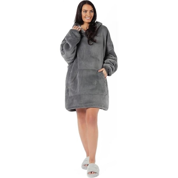 Huvtröja med ultra mjuk Sherpa-foder Varm mysig filt Grey