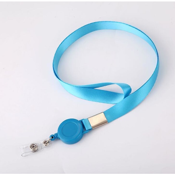 Rulle-lanyard halsrem til badgeholder - kontorartikler sky blue