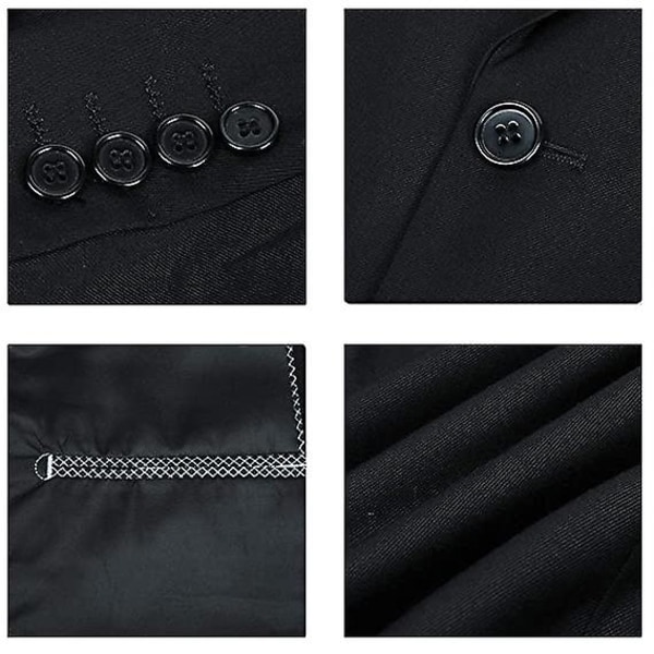 Mænds Casual Sportjakke 1-Knaps Suit Blazer, Slim Fit Daglig Letvægtsjakker Navy S