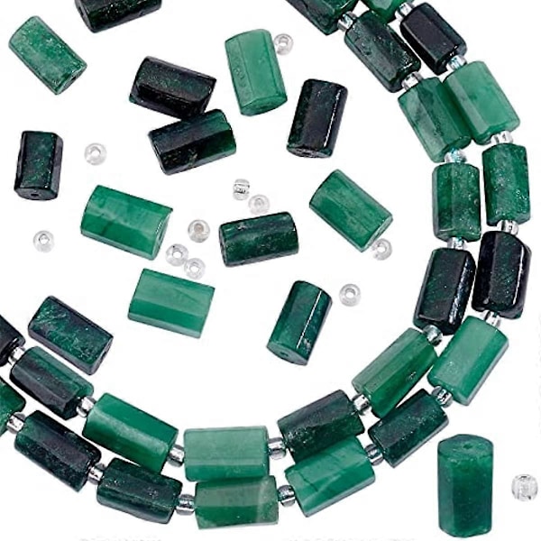 2Strands 30-34 stk Naturlig Smaragd Ubehandlet Smaragd Fasettert Kolonne Perler Ekte Glatte Perler Edelsten Perler