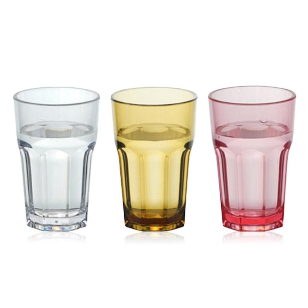 3 st 265 ml Pc Transparent Plast Oktagon Vattenkopp Hushåll Ölkopp Dryckeskopp Juice Te Restaurangkopp style1