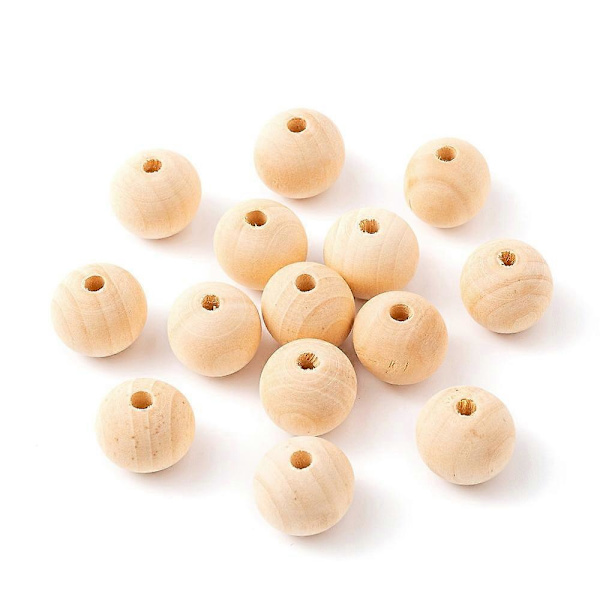 20 mm Natur Træ Ubehandlede Perler Træperler til Smykkefremstilling DIY Håndværk Dekoration