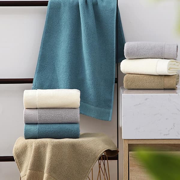 Håndklæde Sæt Af 4 - 100% Bomuld Blødt Plys Absorberende Badehåndklæde - Premium Vaskesvampe Til Spa, Badeværelse (34*73cm) White