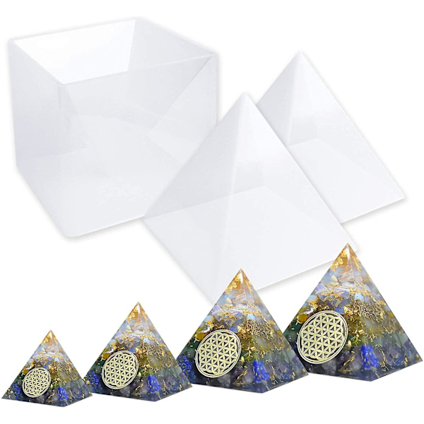 Pyramidformar för harts, stora silikonpyramidformar, silikonhartsformar för DIY-orgonitorgonpyramid, orgonitsmycken, utmärkt för pappersvikt, hem