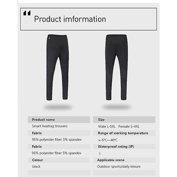 Sähköiset USB-lämmitettävät lämpöhousut naisille, talven lämmittävät joustavat housut 4XL