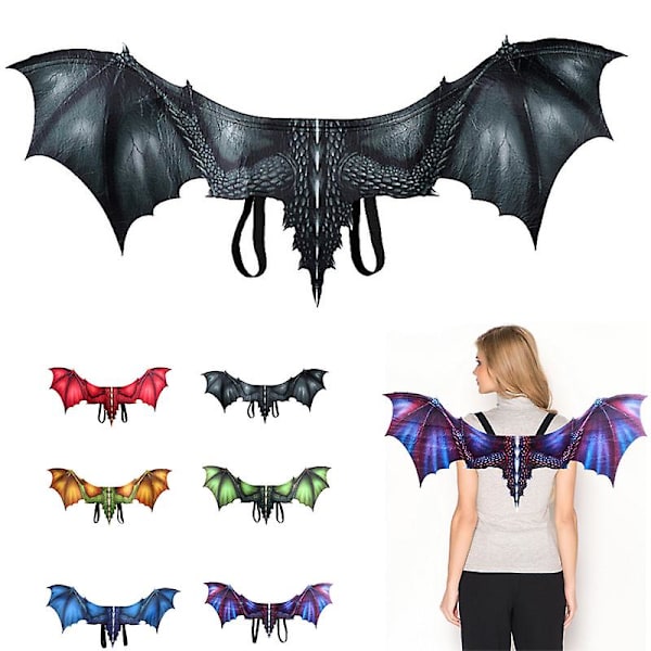 Vuxen drake vinge klä upp drake vinge Np Halloween jul födelsedagsfest 60cm Black