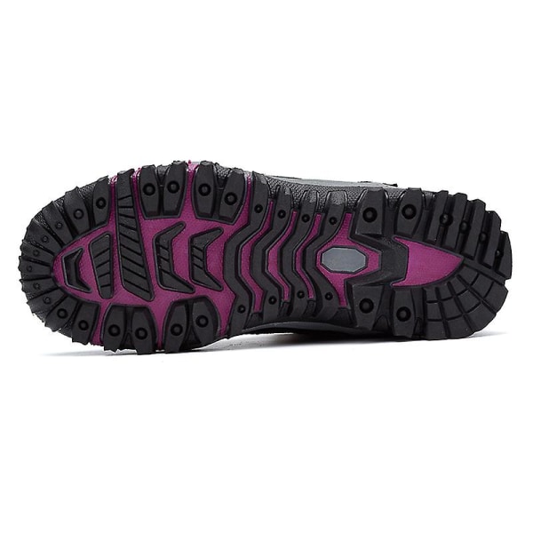 Snørestøvler for kvinner, vanntette, slip-on, pelsforede sneakers, varme vintersko 2K6137 BlackRed 39