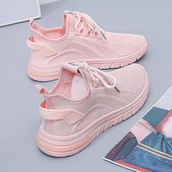 Naisten hengittävät lenkkarit, Flying Woven juoksukengät Fra7701 Pink EU 35