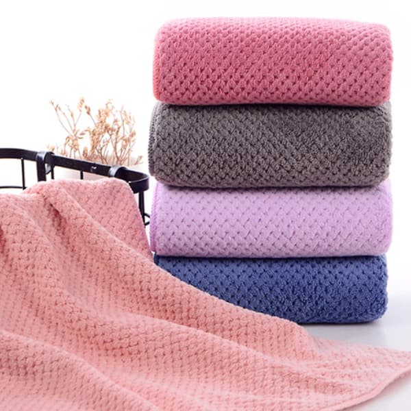 Håndklæder, 70*140 cm Oversized Badehåndklæder, superbløde, meget absorberende brusehåndklæder (grå, 2 stk.) Teak pink