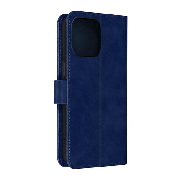 Folio iPhone 14 Pro Max Cover Videostativ Mat Effekt Blød Overflade Navy
