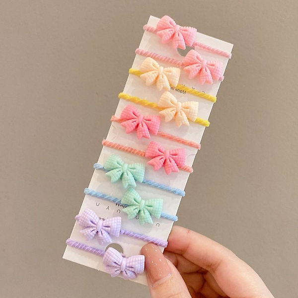 20 st små hårsnoddar för flickor, små hårsnoddar för barn, flerfärgade elastiska stretchiga hästsvanshållare Style 6