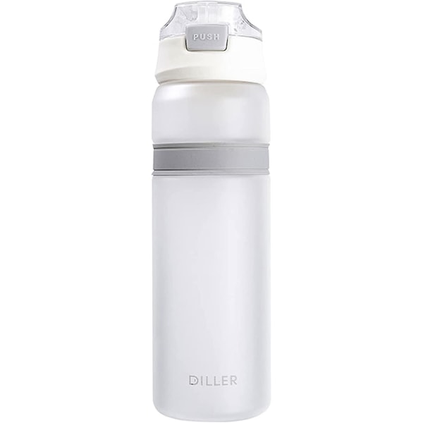 Vattenflaska Flaskor Med Sugrör 850ml Gmy Sports Tidsmarkeringar Bpa Fri Kolv D37 (850ml, Vit)