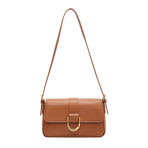 Ny Tide Høst Og Vinter Retro Pu Skinn Nisje Joker Crossbody Skulderveske Baguette Underarmsveske khaki