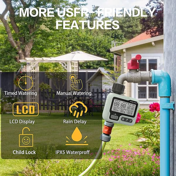 Sprinkler Timer, Vann Timer Digital Programmerbar Hage Plen Slangekran Timer