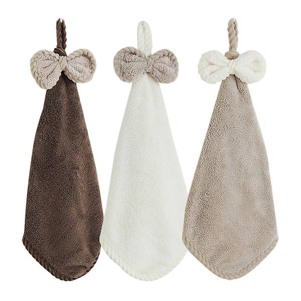 Håndklæder, Badehåndklæder Med Hængesløjfe, Mikrofiber Koralsoft Absorberende Håndklæde Til Køkken style 1