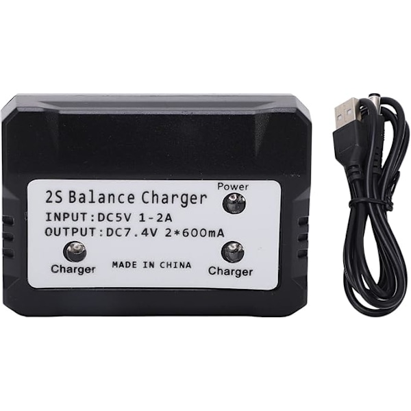 Balanselader, Flere beskyttelser Svart 7.4V Bred applikasjon Lipo Batteri Balanselader for RC-bil
