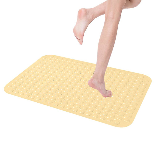 1 st badrumsmatta, dusch med sugkoppar, luktfri, mjuk, halkfri duschmatta, badrumsgolvmatta beige