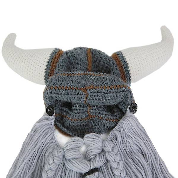 Herrar Barbarian Beanie, Halloween Viking Skäggmössor Stickade Mössor style 3