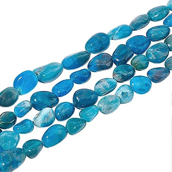 80~120 stk. Ovale Edelstensperler 5~15x4~10mm Naturlige Apatittperler Uregelmessige Naturstensperler Ufargede Løse Perler