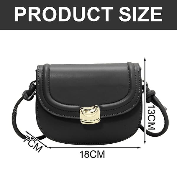 Axelväska Mini Pu Koppling Väska Dam Mode Handväska Solid Färg Sadelväska Plånbok black