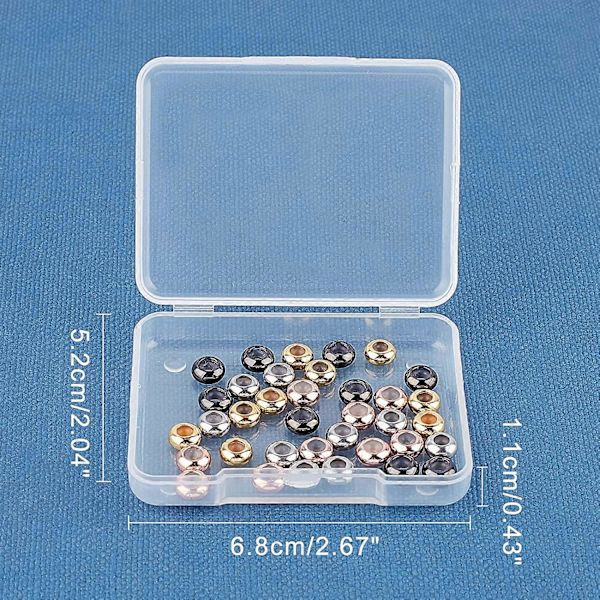 40 stk. 7 mm Stopperperler Messing Runde Gummikuler 4 Farger Skyveperler Sett Inn Gummistopper Posisjoneringsavstandsperler for DIY Håndverk Smykkefremstilling Hull